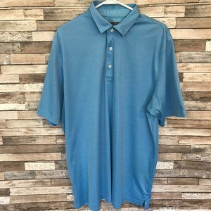 Greg Norman polo Mens XL Blue striped ML75 play dry shirt
